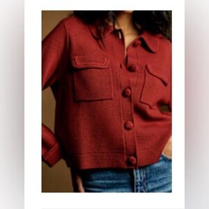 Sezane Betty Cardigan Terracotta Crochet - Size M